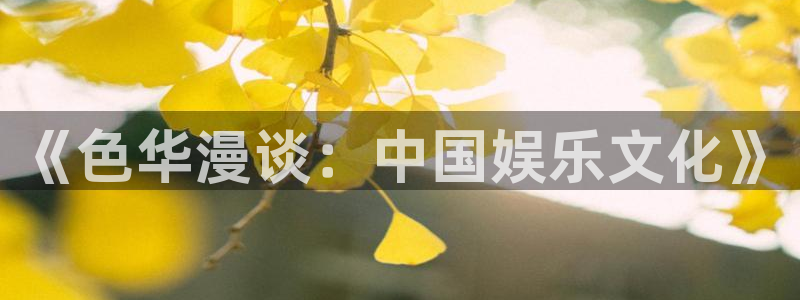 豪门国际酒店：《色华漫谈：中国娱乐文化》